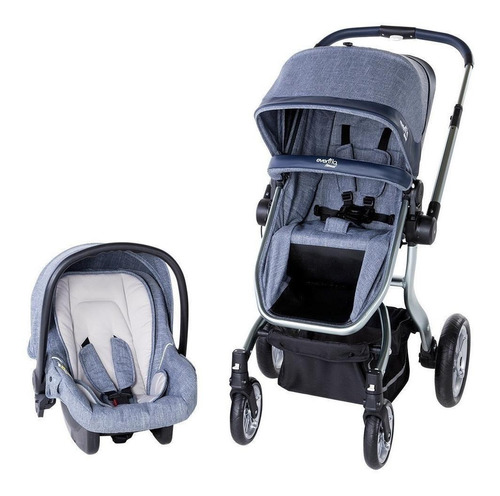 Imagen 5 de 5 de Carriola de paseo Evenflo Advanced Legacy DLX azul con chasis color plateado