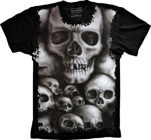 Camiseta Plus Size - Cranio Caveiras
