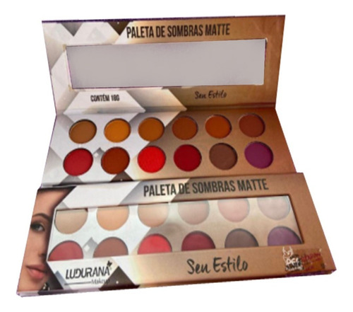 Paleta De Sombras Matte Seu Estilo Ludurana 12 Cores Quentes Cor Da Sombra Multi