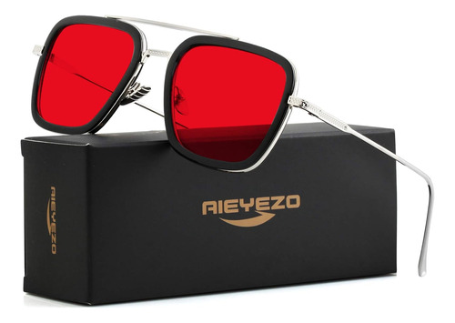 Lentes De Sol Plateado / Negro / Rojo Tony Stark Sunglasse..