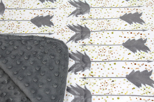 Dear Baby Gear Deluxe Baby Blankets, Custom Minky Print, Gre