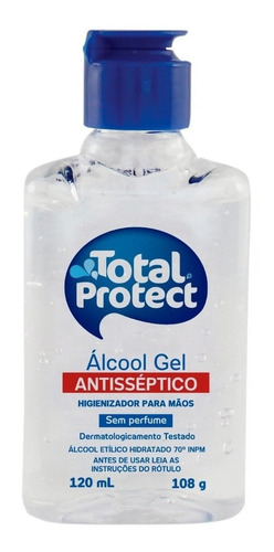 Álcool gel Sanol em frasco fragrância neutra 120 ml 108 g