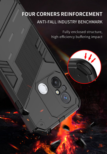 Funda Uso Rudo Case Pengke + Cristal Para Redmi 12c