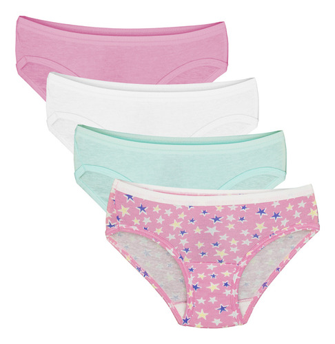 Pantaleta Hipster Niñas Fruit Of The Loom 4ghip2m.103, 4 Pz