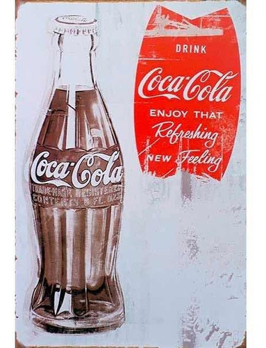 Cartel Chapa Coca Cola Vintage Miden 30 X 20 Varios Modelos