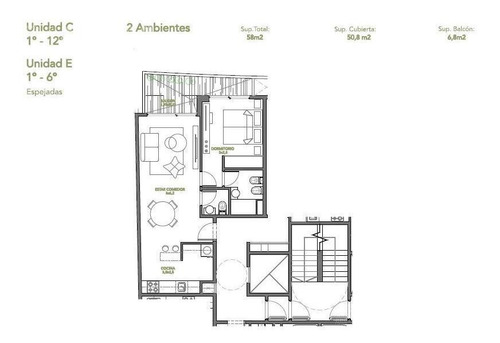 Imagen 13 de 22 de Departamento 2 Ambientes Full Amenities Balcon Piscina- Flores