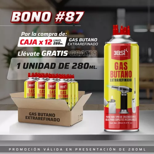 Cartucho de gas butano universal para soplete 200 ml