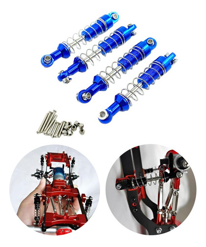 4x Rc Amortiguador Para Mn D90 D91 99s Wpl C14 C24 Azul Azul