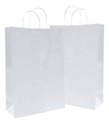 Sacola De Papel Kraft Grande Com Alça - 50 Unidades
