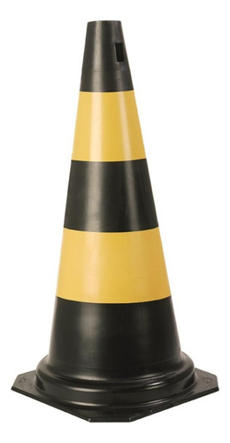 Cone Rigido Plastcor Plastico Preto/amarelo 50cm  70000506