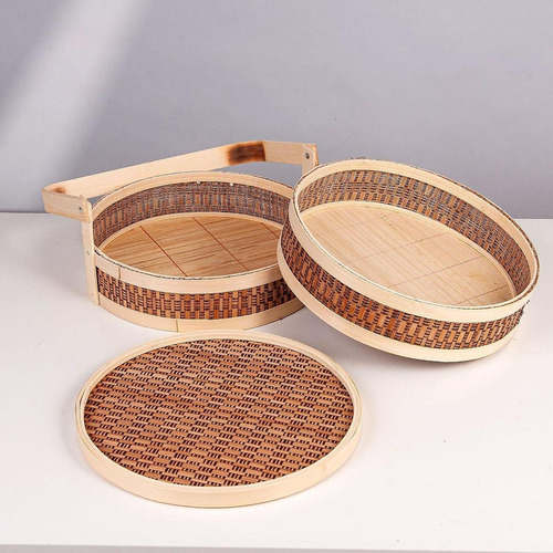Cesta De Bambu Para Pastelaria, Camada Dupla, Cesta De ,