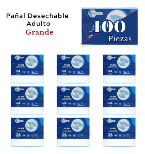 Pañal   Desechable  Adulto Talla Grande  100  Pzas