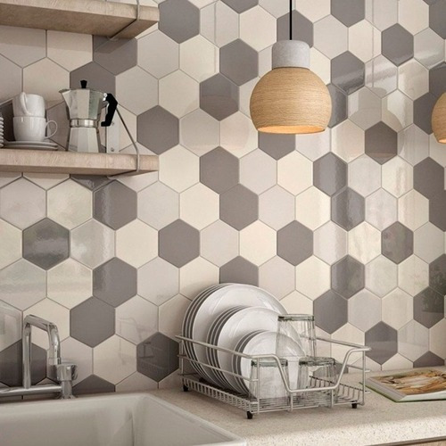Imagen 4 de 10 de Ceramica Hexagonal Piso Pared Decoracion 20x23 Cm 1ª Calidad