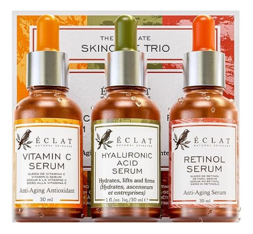 Pack X3 -sueros Faciales- Vitamina C, A Hialurónico, Retinol