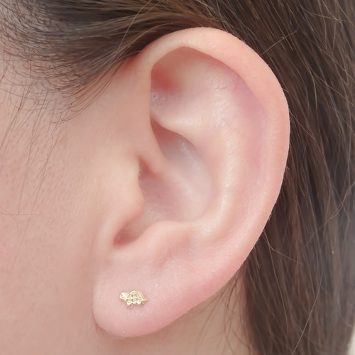 Amor Eterno - Broqueles Tortuga Mini Bebé / Aretes / Oro 10k