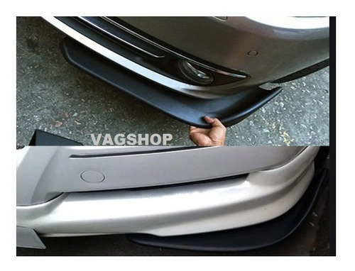Imagen 6 de 9 de Lip Universal Delantero Front Splitter 2pzas. Plastico Negro