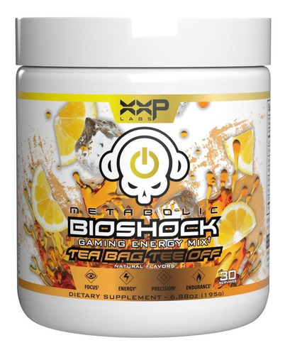 Pre Entreno Bebida Energizante Bioshock 30 Srv Energy/focus Sabor Tea Bag Tea Off