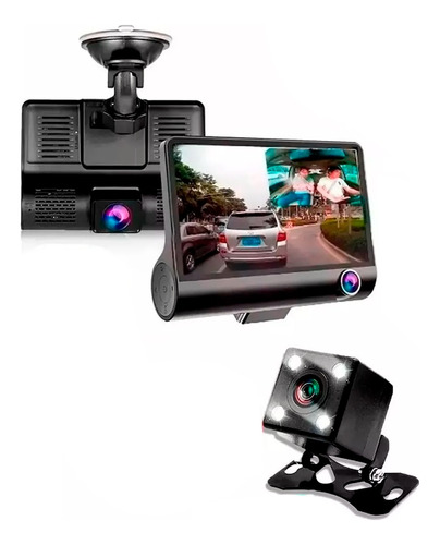 Pantalla Con 3 Camaras Grabadoras Y Camara De Reversa 