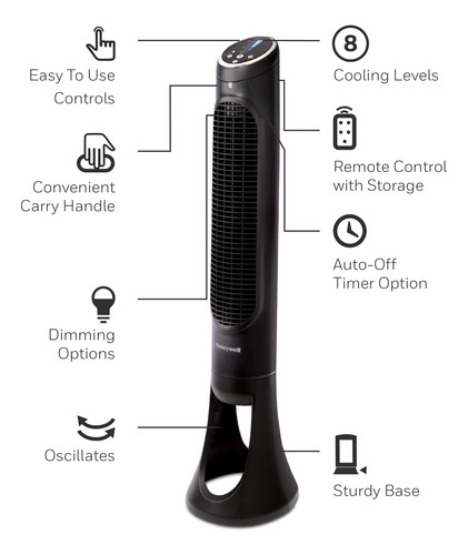 Ventilador Tipo Torre Honeywell Quietset Para Toda Habitació