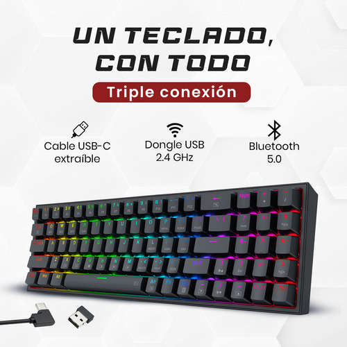 Kit Mouse Y Teclado Redragon Pollut + Trident S136 Wireless