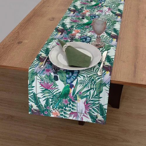 Trilho De Mesa Glamour Estampado Dupla Face 40x180cm Argivai