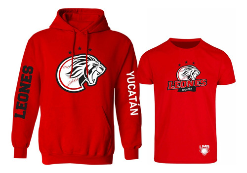 Kit De Sudadera + Playera Modelo Leones De Yucatán Estampado