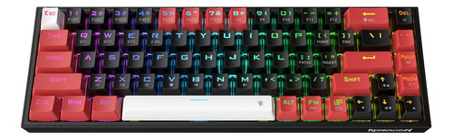 Teclado Mecanico Inalambrico Negro/rojo Rgb 68 Teclas