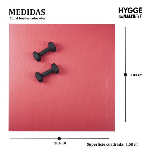 Imagen 2 de 10 de Piso Goma Eva Encastrable Con Bordes Fitness 1x1mts X10mm
