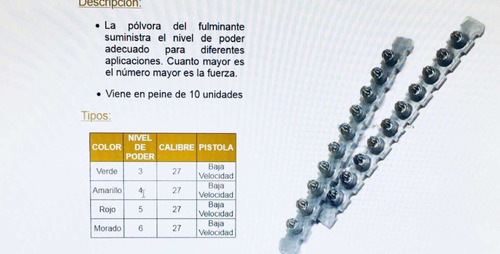 Cartucho Fulminante Impulsor Hilti Amarillo Cal.27 Corto