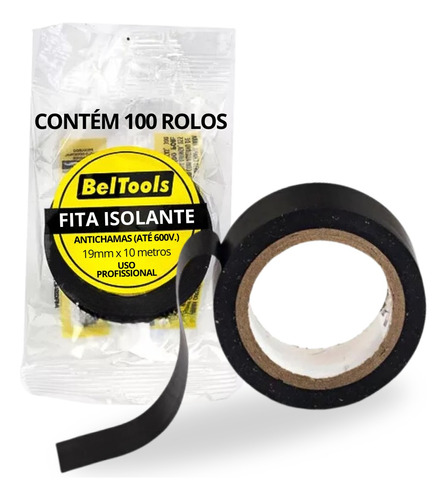 Kit 100 Fita Isolante 19x10m Profissional Beltools