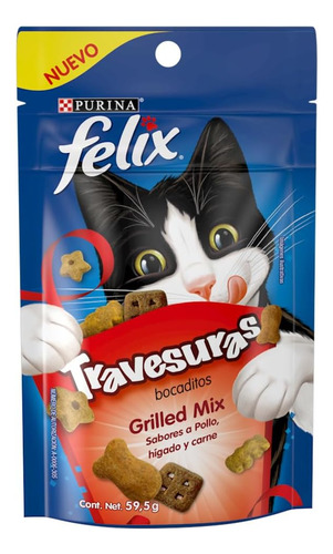 Purina Felix Travesuras Grilled Y Ocean Mix, Paq. 04 Sobres