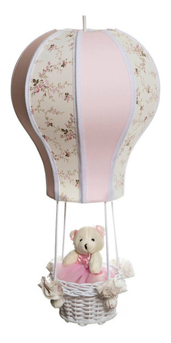 Lustre Balão Cintura Ursa Rosa Quarto Bebê Infantil Menina