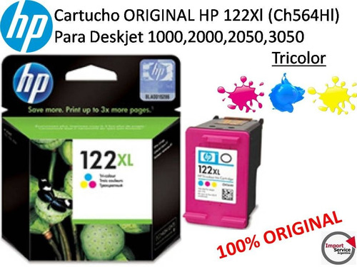 Cartucho Original Hp 122xl (ch564hl) Para Deskjet / Tricolor