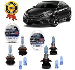 Kit Lampada Philips Cristal Vision Ultra H11 Hb3 Civic 2017