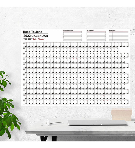 N Calendário De Parede Grande, Planejador Anual, Planejador