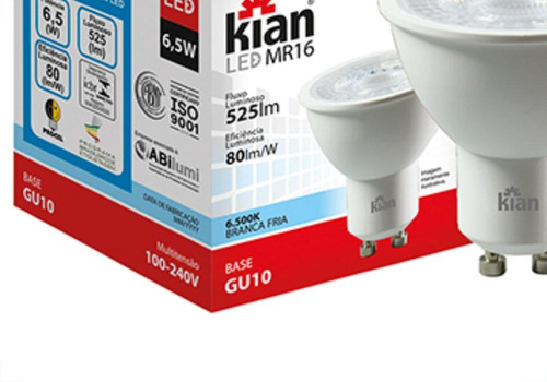 Lampada Dicroica 6,5w Led 6500k Kian Gu10