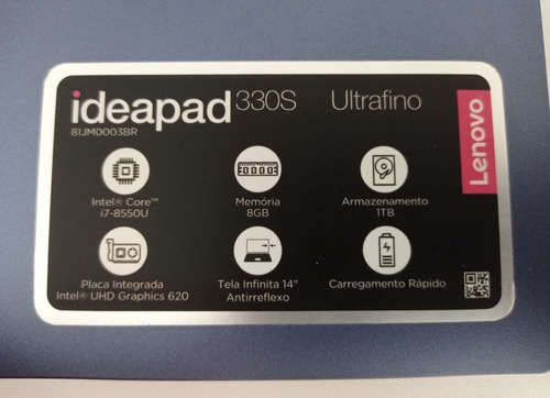 Notebook Lenovo Ideapad 330s Intel Core I7 8550u 8gb 1tb (Usado)