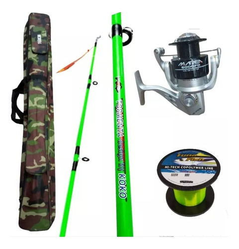 Combo Pesca Caña 3,30 Mts + Reel 6000 + Funda 1,60 Mts+tanza