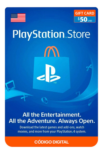 Gift Card Playstation Network $50 Código Digital