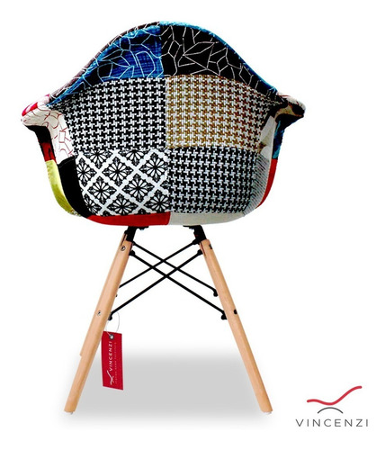 Imagen 5 de 8 de Silla Poltrona Eames Patchwork Delhi Vincenzi R2740