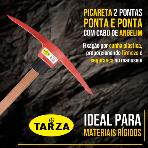 Picareta 2 Pontas Ponta E Ponta Com Cabo Tarza Picareta de Mão Quebra Pedra