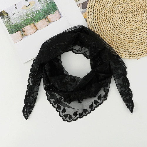 (w) Pañuelo Triangular De Encaje For La Cabeza, Hiyab De Ve