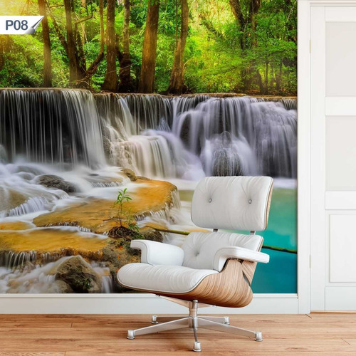 Papel De Parede Adesivo Cachoeira Paisagem Rio P08 - 2 Unds