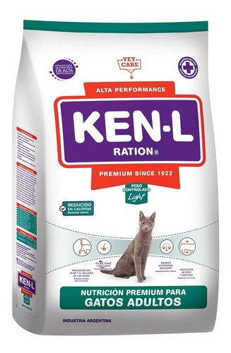 Imagen 1 de 4 de Alimento Para Gatos Ken-l Light Adultos 7,5 Kg.