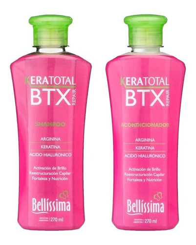 Shampoo Y Acondicionador Keratotal Btx Repair Bellissima 270