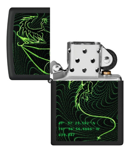 Imagen 3 de 6 de Encendedor Zippo Modelo 48497 Dragon Verde Garantia