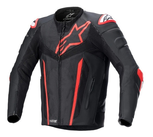 Jaqueta Esportiva Couro Alpinestars Fusion Vermelho Moto