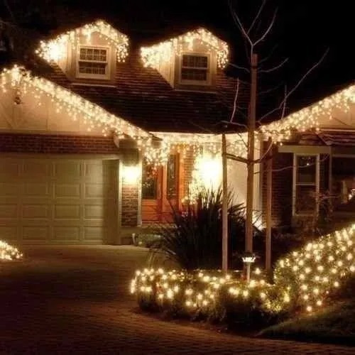 Luces Navidad Cascada 200 Led 5 Mt Tonos Calido Frio Colores