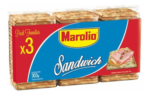 Pack X 6 Unid. Galletitas  Sand303  318 Gr Marolio Galletit