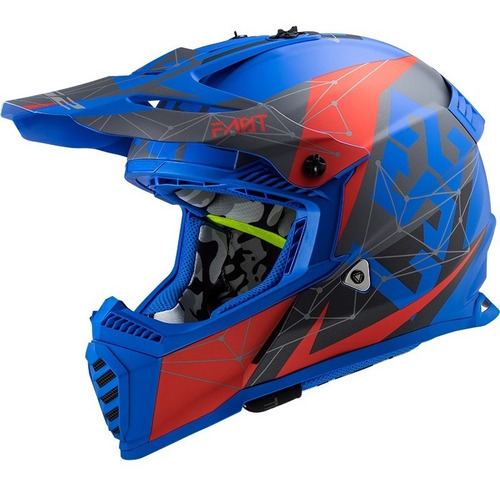 Capacete Ls2 Fast Mx437 Alpha Azul Cross Trilha Lançamento